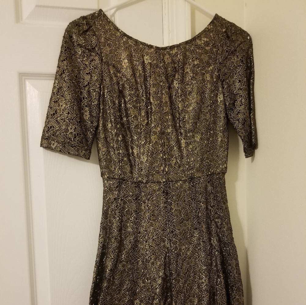 Ark & Co Gold Lace Cocktail Dress